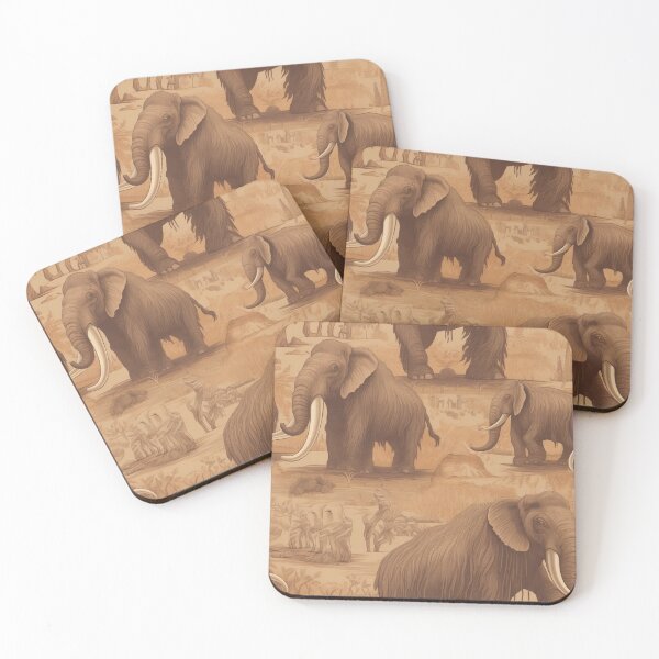 Item preview, Wooly Mammoths Illustration Pattern designed and sold by ShyCarbonStudio.