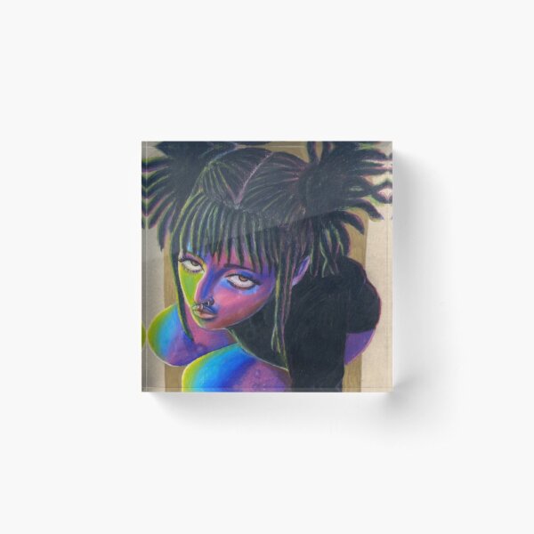 Colorful Girl Acrylic Block