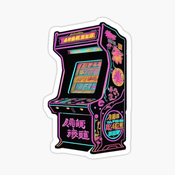 Neon Arcade Machine Sticker