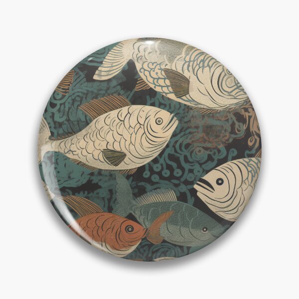 Item preview, Prehistoric Fish - Cut Paper Illustration Pattern designed and sold by ShyCarbonStudio.