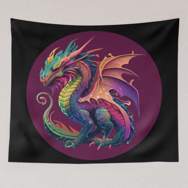 Item preview, Rainbow dragon in circle designed and sold by Astralia.