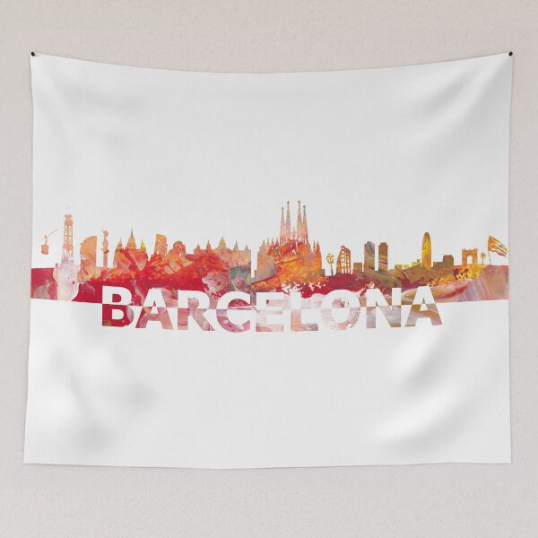 Item preview, Barcelona Skyline Silhouette Giant Letters designed and sold by artshop77.