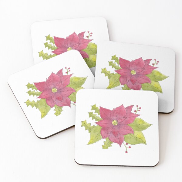 Item preview, Watercolor Poinsettias  designed and sold by SavannahLilyDesigns.