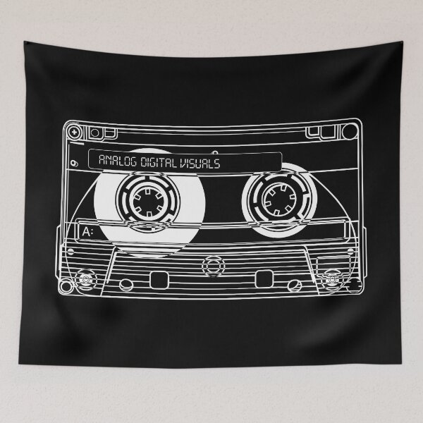 Item preview, Cassette Tape Graphic Tee – Mixtape Era Y2K Streetwear (White Lines) Choose a Darker Color / Analog / Music designed and sold by analogdigitalvz.