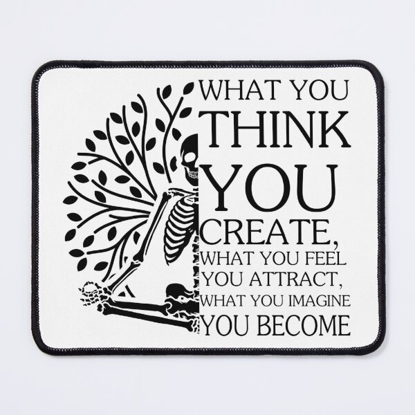 Item preview, What you think you create what you feel you attract, Cute Skeleton Yoga Namaste designed and sold by StoreMix23.