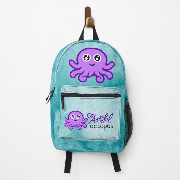 Item preview, Artful Octopus - cute little celaphopod! Version with watercolour ocean background. designed and sold by ArtfulOctopus.