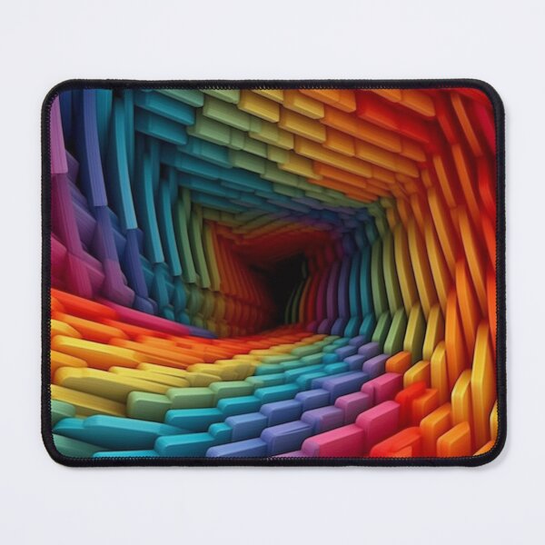 Item preview, Vibrant Rainbow Illusion Geometric Brick Design optical 3D designed and sold by SweetWhiskers.