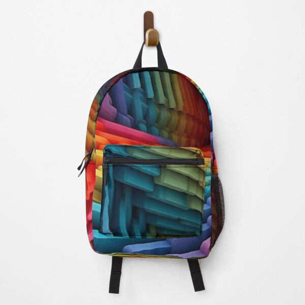 Item preview, Vibrant Rainbow Illusion Geometric Brick Design optical 3D designed and sold by SweetWhiskers.