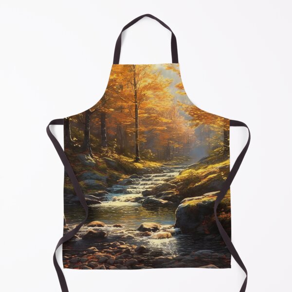 Item preview, Autumn Serenity: Digital Painting of Aspen Forest and Babbling Brook Art Print designed and sold by BlahNM505.
