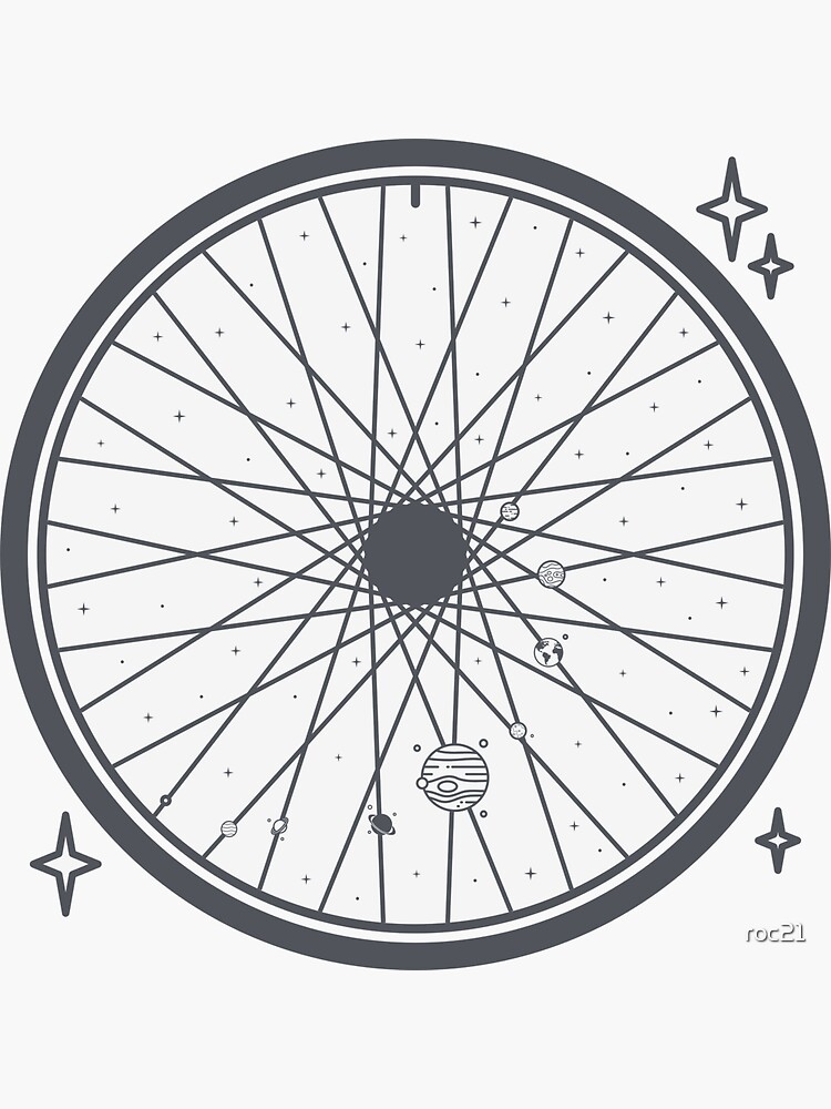 "Bicycle rim with the solar system" Sticker for Sale by roc21 Redbubble