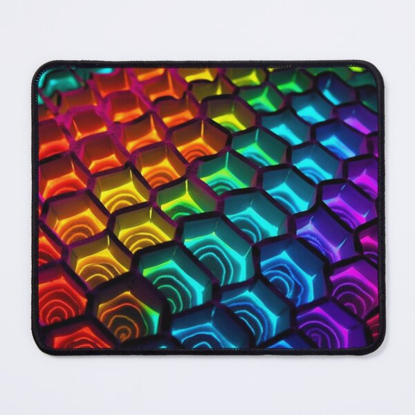 Item preview, 3D Honeycomb optical Illusion Vibrant Rainbow Colors designed and sold by SweetWhiskers.