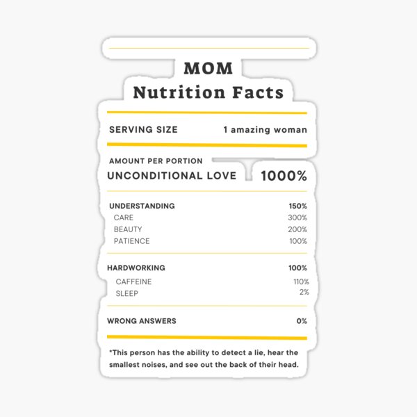 Mexican Mom Nutrition Facts Art Print
