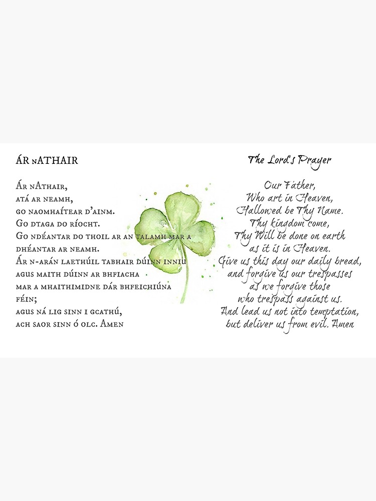 Disover Irish & English Lords Prayer Premium Matte Vertical Poster
