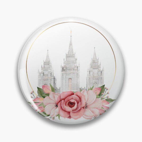 Artikelvorschau, Salt-Lake-City-Tempel mit rosa Rose entworfen und verkauft von HopefuImpresion.