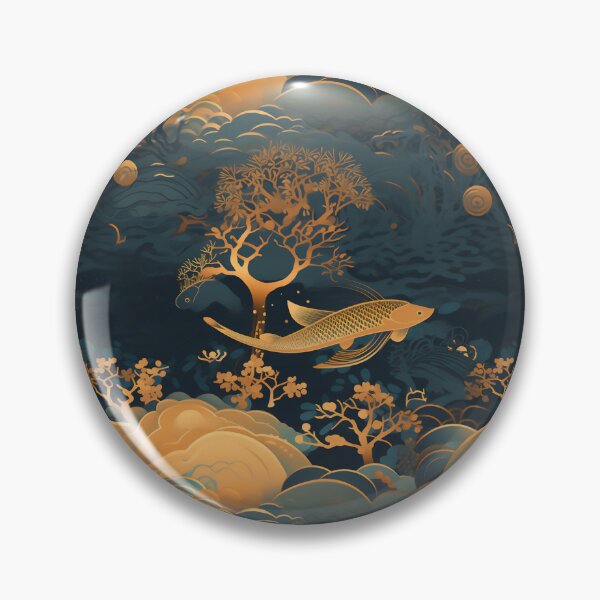 Item preview, Underseascape gold blossom pattern designed and sold by Viking-Samurai.