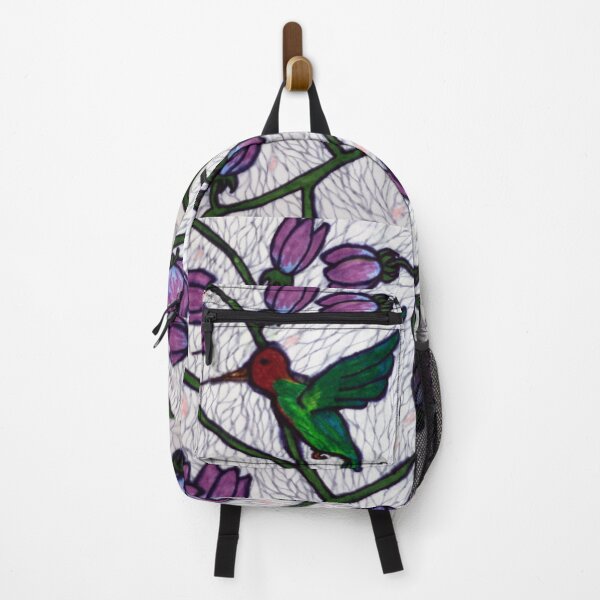 Artikelvorschau, Buntglas-Kolibri und Blumen entworfen und verkauft von Betsy Phillips.