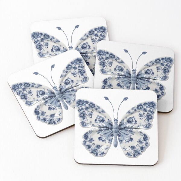 Item preview, Blue and White China Pattern Butterfly designed and sold by BeeJoyDesign.