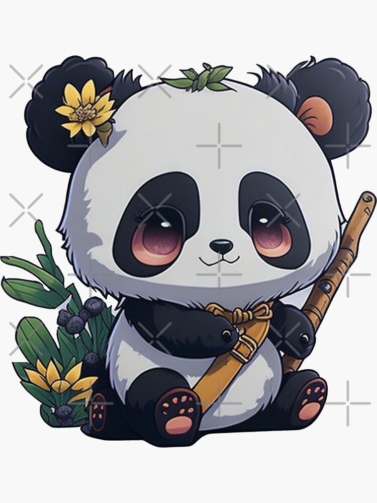 Sticker for Sale avec l'œuvre « Ours panda kawaii mignon 4 sur 4 » de  l'artiste Bookish Nerd