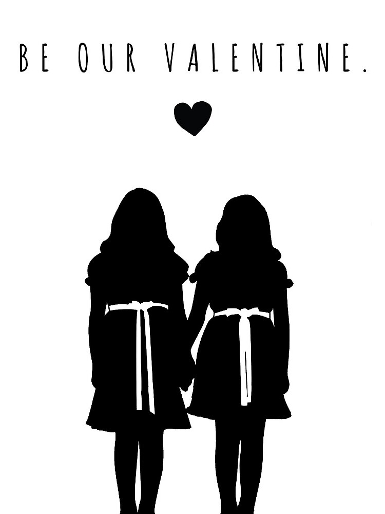 &quot;Be our valentine, the shining twins, valentines day card, love