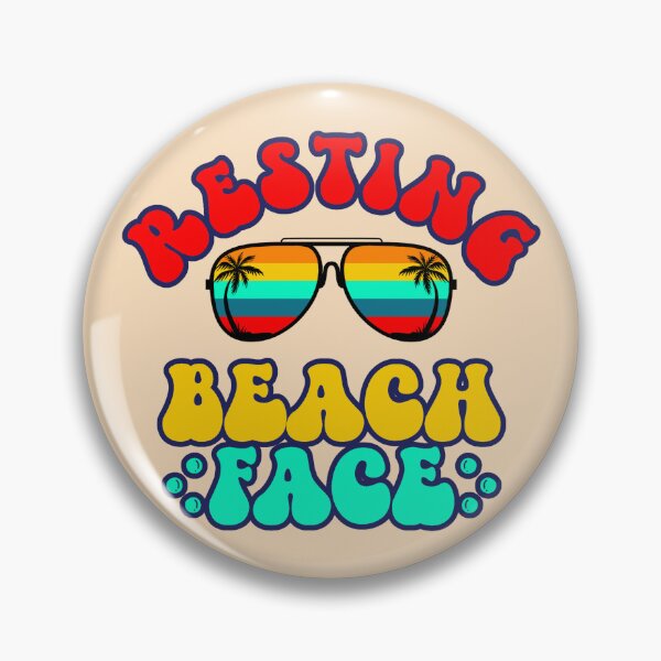 Item preview, Resting Beach Face: Funny Pun with Cool Sunglasses in Bright Colors designed and sold by JoyOfHopeStore.