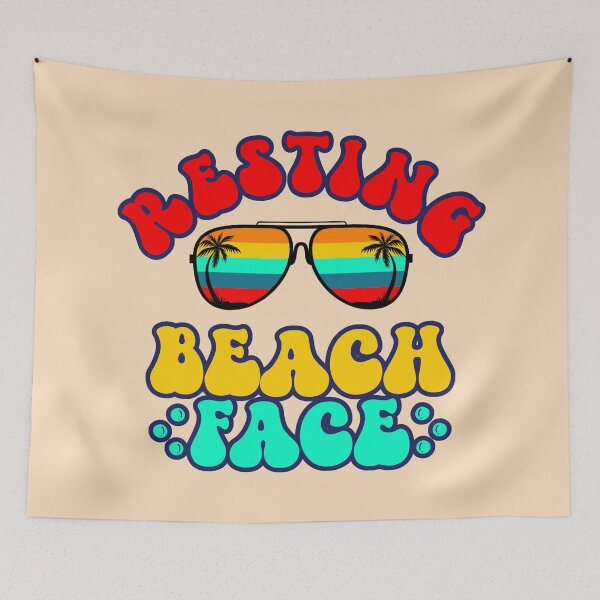 Item preview, Resting Beach Face: Funny Pun with Cool Sunglasses in Bright Colors designed and sold by JoyOfHopeStore.