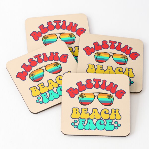 Item preview, Resting Beach Face: Funny Pun with Cool Sunglasses in Bright Colors designed and sold by JoyOfHopeStore.