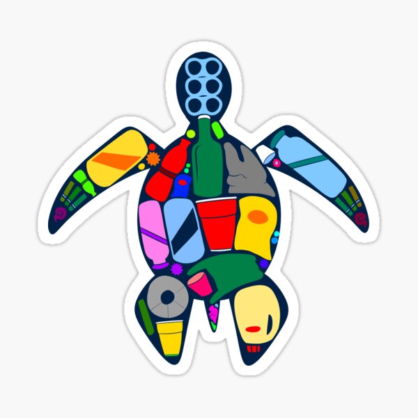 Turtle- ocean plastics Sticker