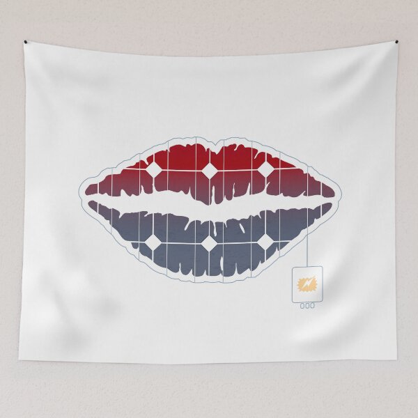 Item preview, SOLAR PANEL POWER RED HOT LIPS designed and sold by Madjack Tees Kiwi SuperStore.