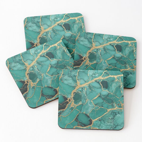 Item preview, Elegant Jade & Gold Streaks Design, Luxury Abstract designed and sold by SweetWhiskers.