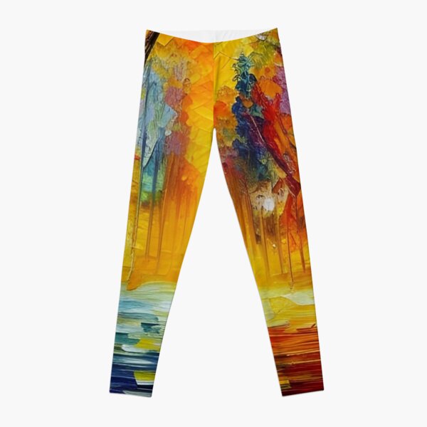 Red Riding Hood Lost In Rainbow Forest Leggings