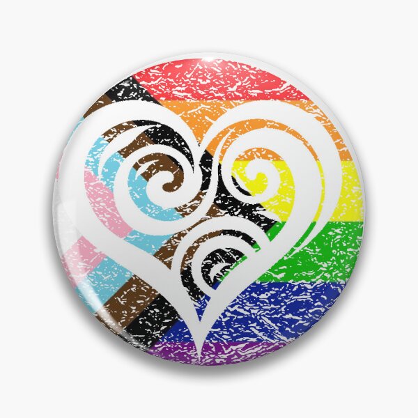 Item preview, A Vintage Heart Design In The Colors of The Progress Gay Pride Flag - Diversity and Inclusion designed and sold by GVRDesign.