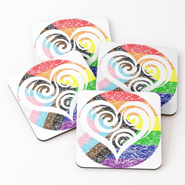 Item preview, A Vintage Heart Design In The Colors of The Progress Gay Pride Flag - Diversity and Inclusion designed and sold by GVRDesign.