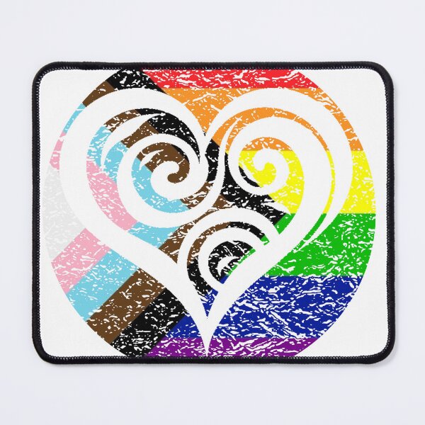 Item preview, A Vintage Heart Design In The Colors of The Progress Gay Pride Flag - Diversity and Inclusion designed and sold by GVRDesign.