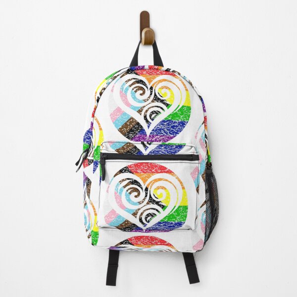 Item preview, A Vintage Heart Design In The Colors of The Progress Gay Pride Flag - Diversity and Inclusion designed and sold by GVRDesign.