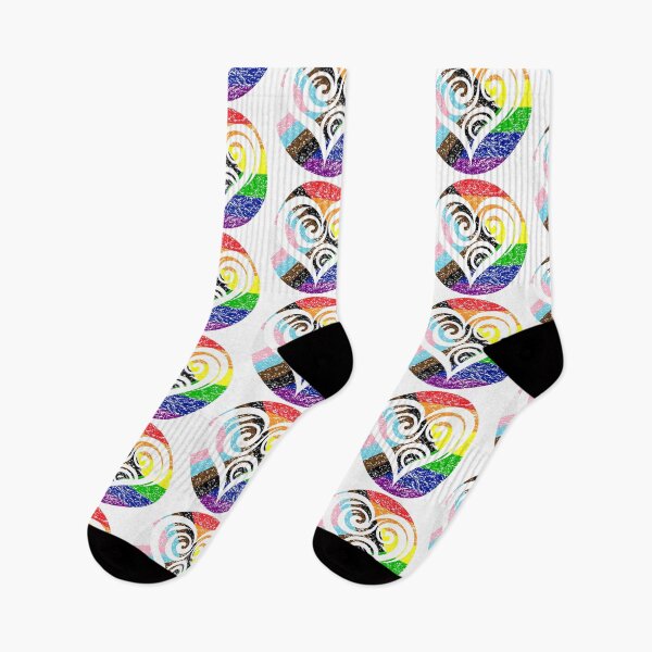 Item preview, A Vintage Heart Design In The Colors of The Progress Gay Pride Flag - Diversity and Inclusion designed and sold by GVRDesign.