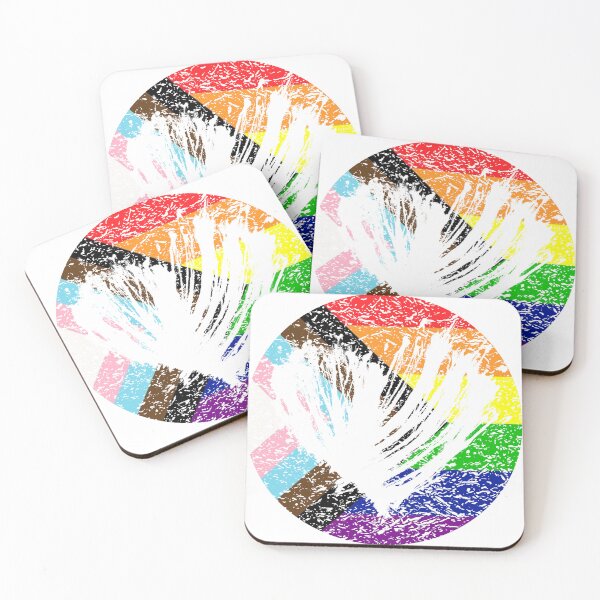 Item preview, A Vintage Heart Design In The Colors of The Progress Gay Pride Flag - Diversity and Inclusion designed and sold by GVRDesign.