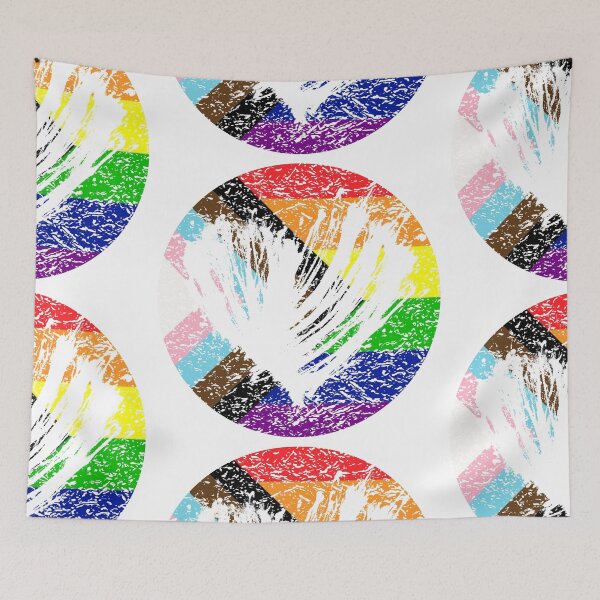 Item preview, A Vintage Heart Design In The Colors of The Progress Gay Pride Flag - Diversity and Inclusion designed and sold by GVRDesign.