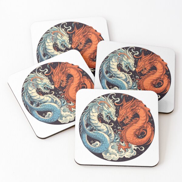 Item preview, Harmony Unveiled: Yin and Yang Dragons designed and sold by DesginsDone.