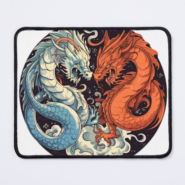 Item preview, Harmony Unveiled: Yin and Yang Dragons designed and sold by DesginsDone.