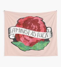 Feminist as Fuck - Rose Tattoo - Watercolor Wall Tapestry