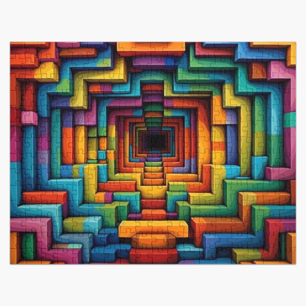 Vista previa del artículo con la obra «Ilusión óptica 3D Agujero de gusano arcoiris», diseñado y vendido por SweetWhiskers.