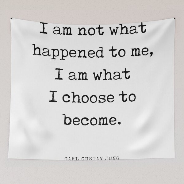 Aperçu de l'œuvre I am what I choose to become - Carl Gustav Jung Quote - Literature - Typewriter Print créée et vendue par Studio Grafiikka.