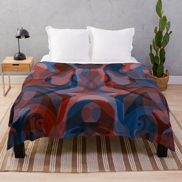 Item preview, Guardians of the Jungle 2 - Contemporary Abstract Painting - Blue, Red designed and sold by Studio Grafiikka.