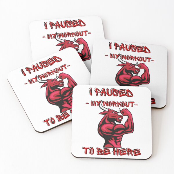 Item preview, I Paused My Workout To Be Here , muscular red angry bull- gym bodybuilding workout designed and sold by Billacookiex.