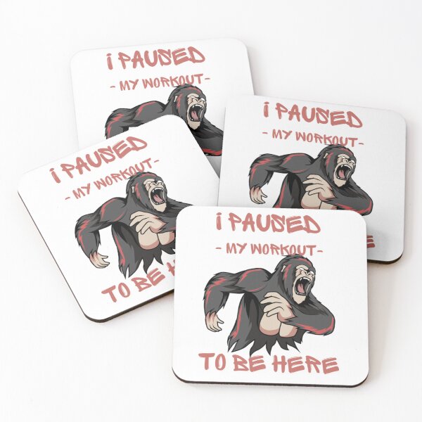 Item preview, I Paused My Workout To Be Here , muscular gorilla- gym bodybuilding workout    designed and sold by Billacookiex.