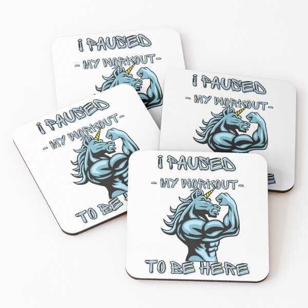 Item preview, I Paused My Workout To Be Here , muscular angry unicorn- gym bodybuilding workout    designed and sold by Billacookiex.