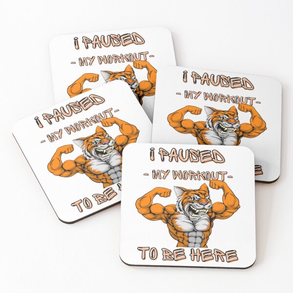 Item preview, I Paused My Workout To Be Here , muscular tiger cat- gym bodybuilding workout    designed and sold by Billacookiex.