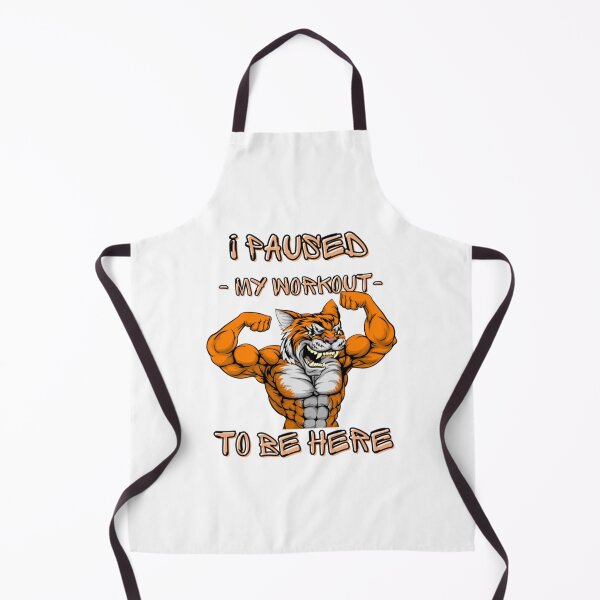 Item preview, I Paused My Workout To Be Here , muscular tiger cat- gym bodybuilding workout    designed and sold by Billacookiex.