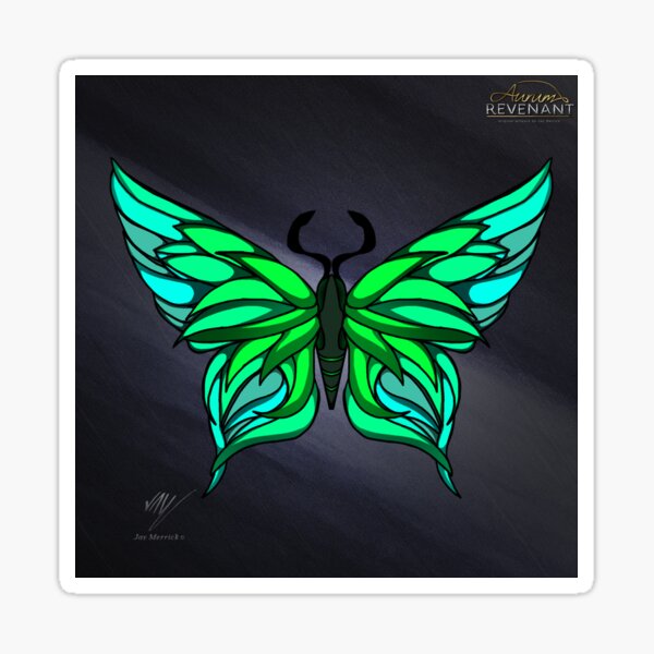Ablazed Butterfly (Green) Sticker