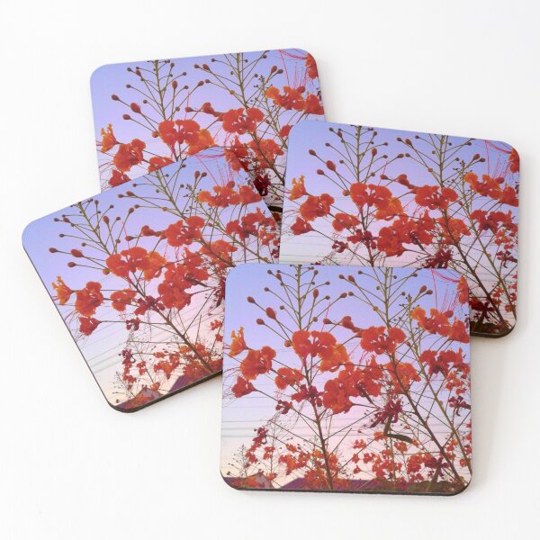 Item preview, Red Peacock Flowers Under a Blended Afternoon Sky designed and sold by LeiAndidesigns.